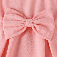 Girls One Shoulder Fit & Flare Dress With Bow Casual Dresses   