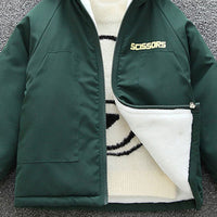 Boys Green Hooded Full Sleeves Fleece Jacket Coats & Jackets   