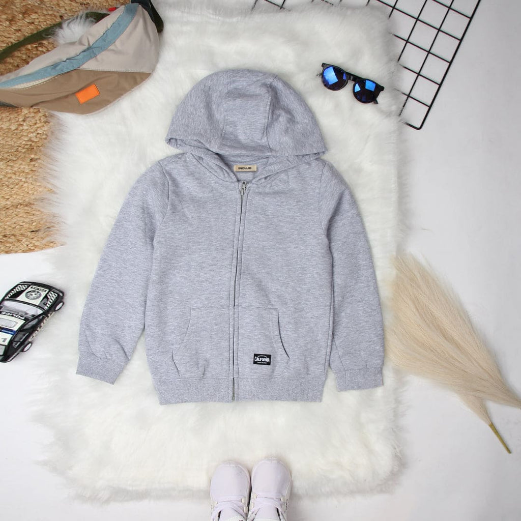 Boys Grey Hooded Full Sleeves Sweatshirt Sweatshirts & Hoodies Gray 3-4 Y 