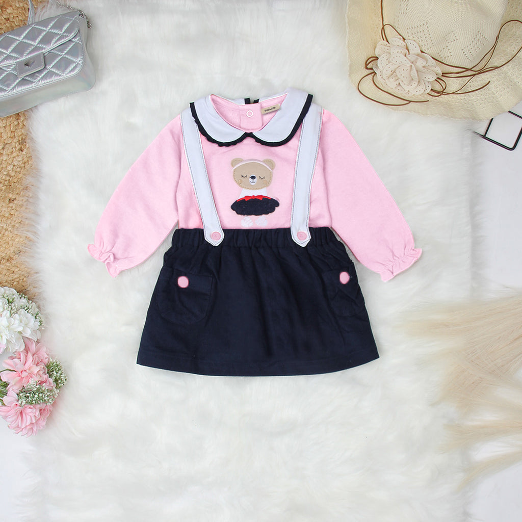 Girls Pink Long Sleeve T-Shirt With Corduroy Skirt Set Sets Pink 3-6 M 