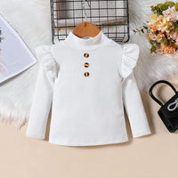Girls White High Neck Top With Faux Leather Skirt Set Sets   