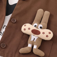 Boys Brown Vest & Pants With Hoodie Sets 3 pc. Sets