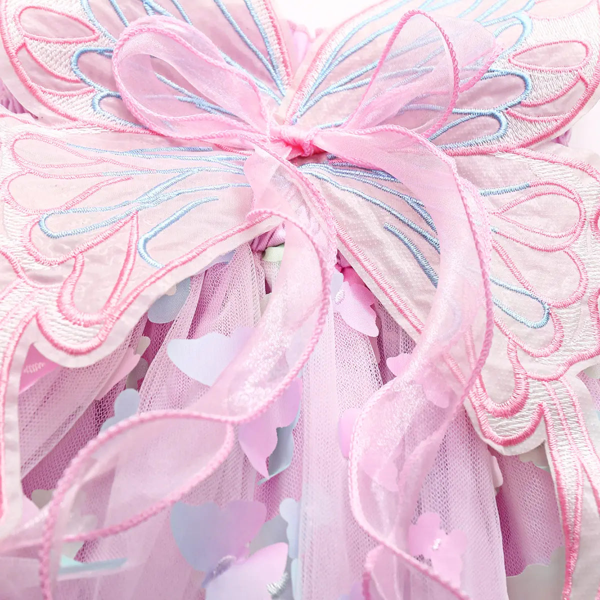Girls Pink Girls Pink 3D Butterfly Wing Applique Tulle Overlay Fit & Flare Dress Casual Dresses
