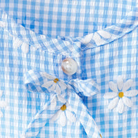 Girls Blue Floral Printed Peplum Top With Elasticated Shorts Sets 2 pc. Sets
