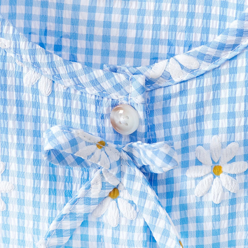Girls Blue Floral Printed Peplum Top With Elasticated Shorts Sets 2 pc. Sets