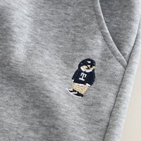 Boys Grey Typographic Embroidered Sweatshirt With Pants Set 2 pc. Sets