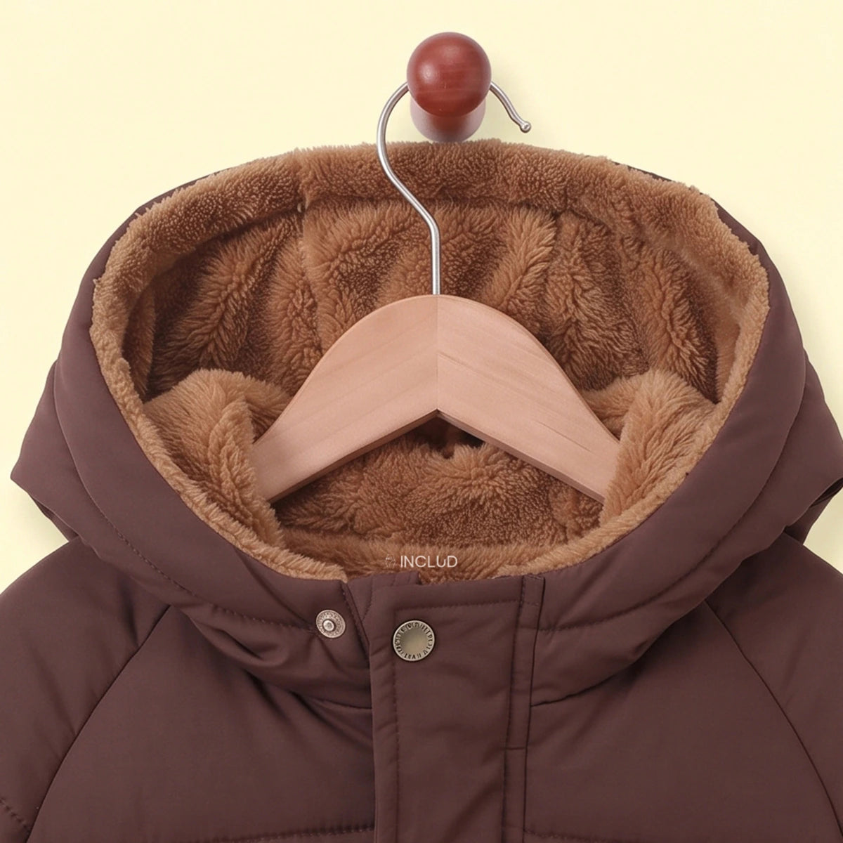 Boys Dark Brown Fur Hooded Puffer Jacket Coats & Jackets