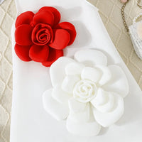 Girls White Sleeveless A-line Dress With Large 3D Flowers Applique Casual Dresses