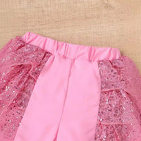 Girls Pink Sequin Bow Applique Top With Ruffled Shorts Sets 2 pc. Sets