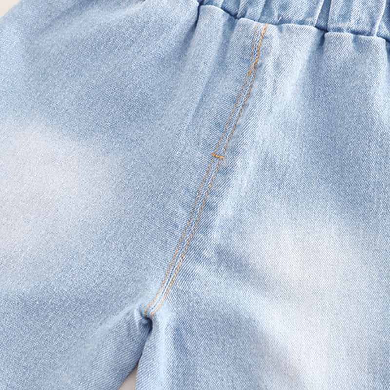 Boys Dark Grey Graphic Short Sleeves T-Shirt With Printed Denim Shorts Set 2 pc. Sets