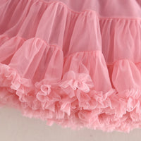 Girls Ruffle Sleeveless Top With Peach Tiered Tulle Skirts Set Sets