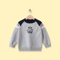 Boys Grey Bear Typographic Knitted Sweater Sweaters & Cardigans Grey 1-2 Y
