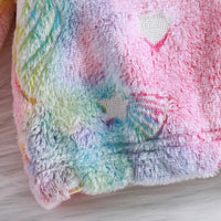 Girls Multicolor Self-Design Tie-Dye Pattern Hooded Zipper Jacket Coats & Jackets