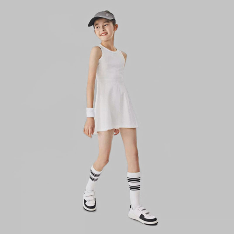 Girls Sleeveless Elasticated Sports Vest Dress Casual Dresses   