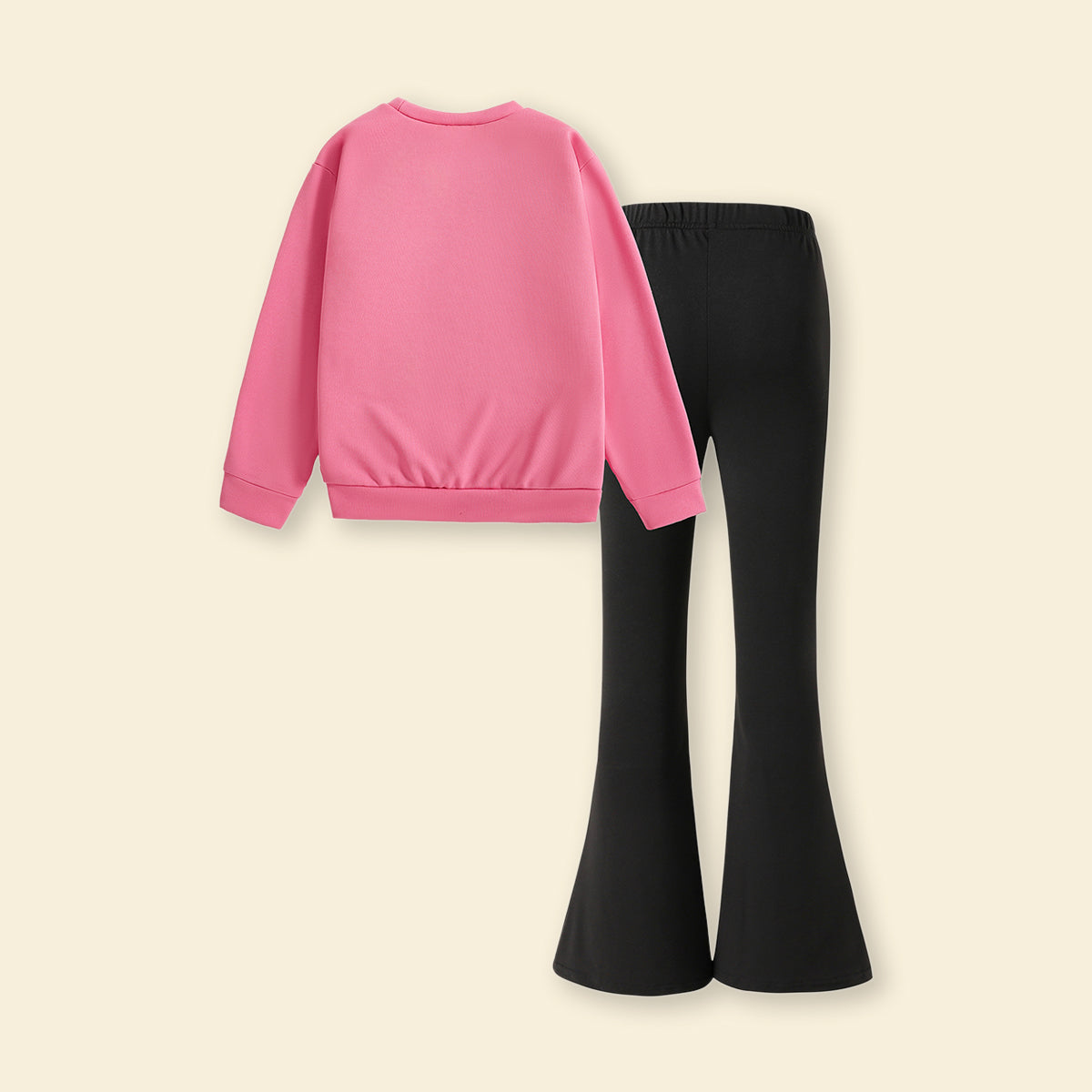 Girls Pink Printed Long Sleeve Sweatshirt With Pants Sets 2 pc. Sets