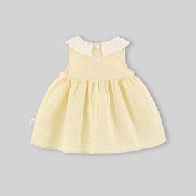 Girls Yellow Embroidered Fit & Flare Casual Dress Casual Dresses