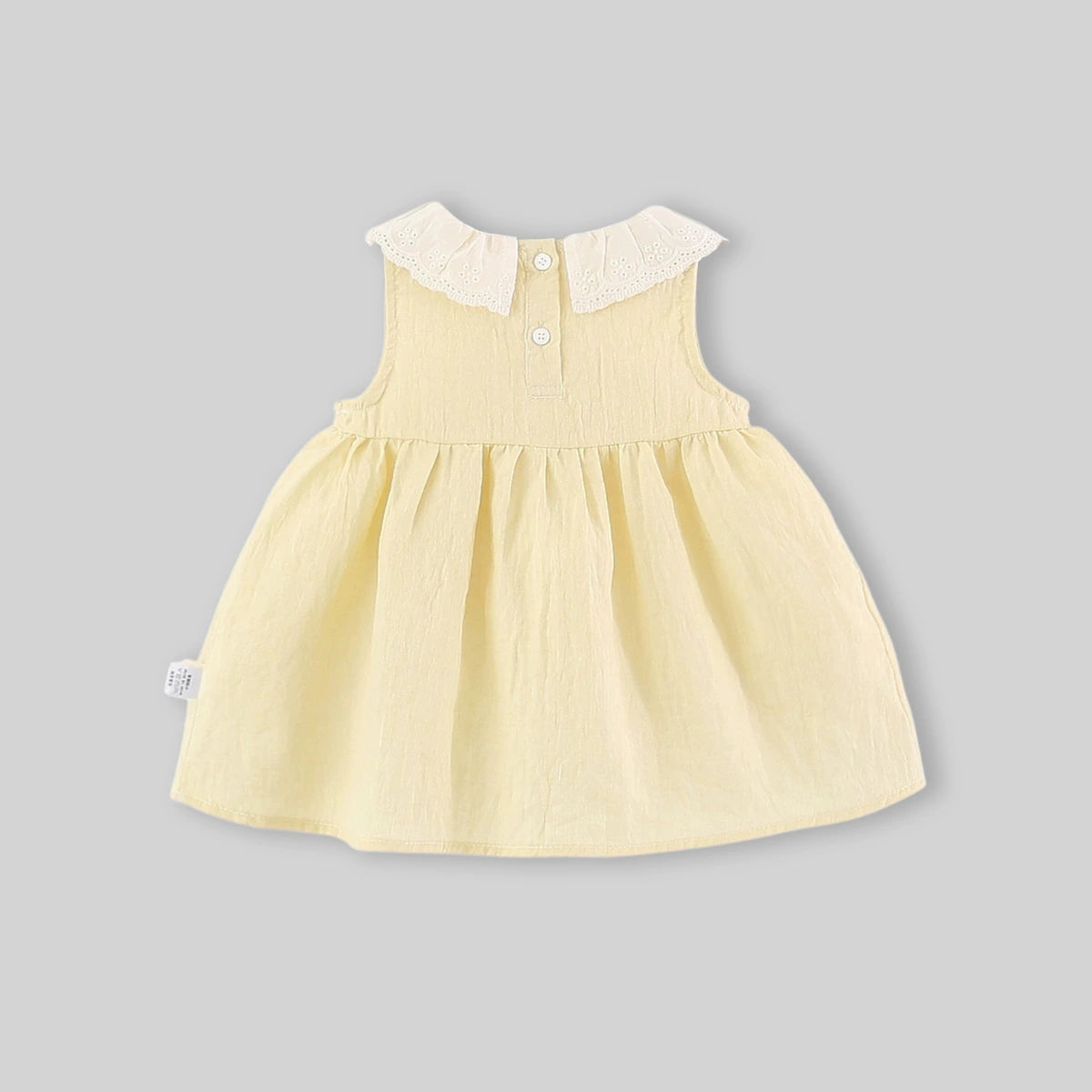 Girls Yellow Embroidered Fit & Flare Casual Dress Casual Dresses