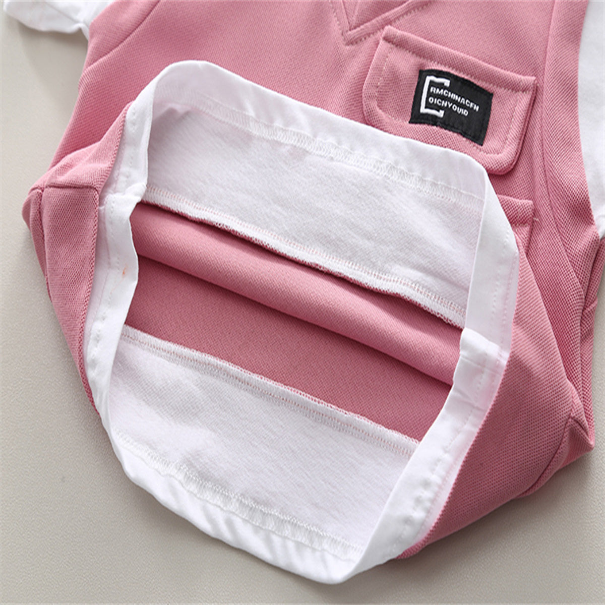 Boys Pink V-Neck Short Sleeve T-Shirt With Elasticated Shorts Set Sets