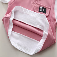 Boys Pink V-Neck Short Sleeve T-Shirt With Elasticated Shorts Set Sets