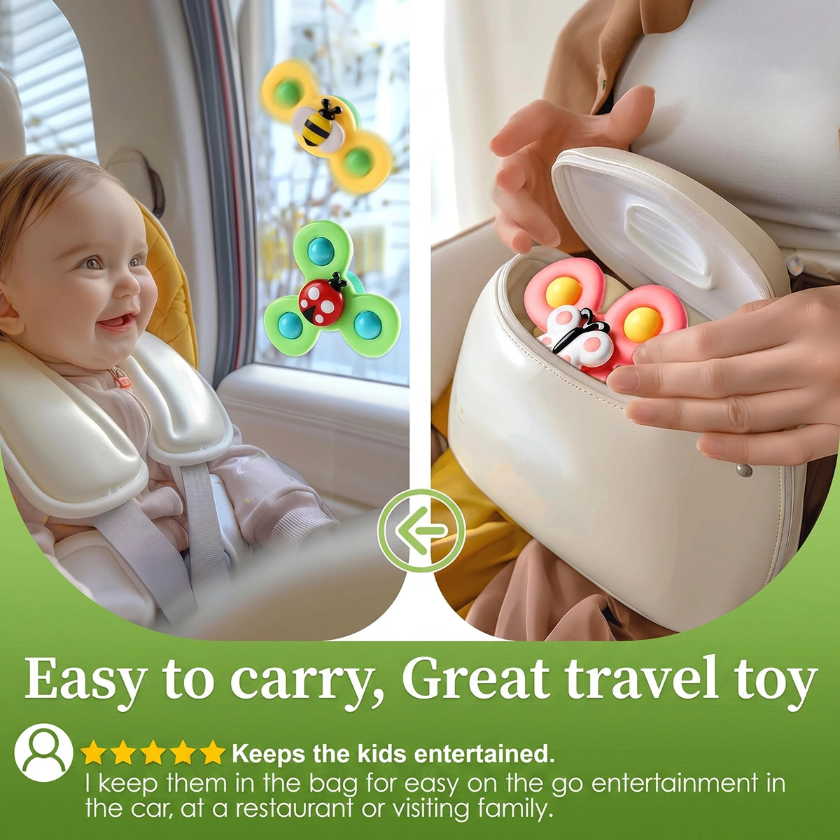 Insect Suction Spinner Toys for Babies | Pack of 3 | INCLUD Trending Accessories