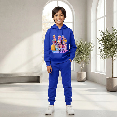 Boys Dark Blue K-Pop Nova Beat Graphics Hoodie With Jogger Co-ord Sets Sets Dark Blue 6-7 Y