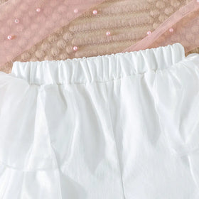 Girls White Ruffle Halter Top With Shorts Co-ord Sets Sets