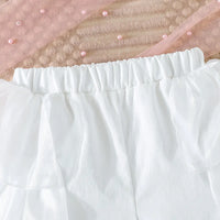 Girls White Ruffle Halter Top With Shorts Co-ord Sets Sets