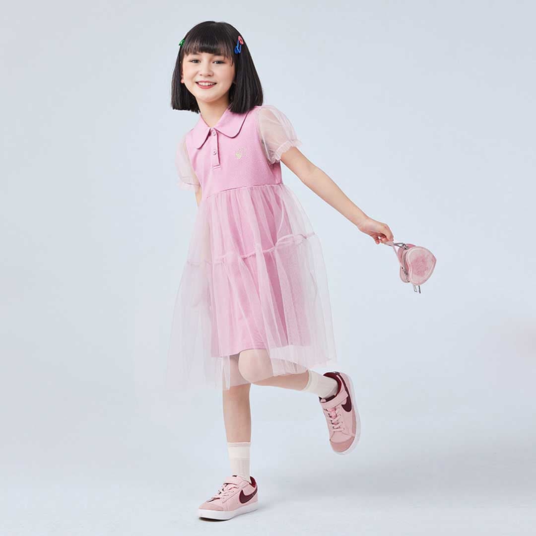 Girls Empire Line Tulle Overlay Casual Dress Casual Dresses   