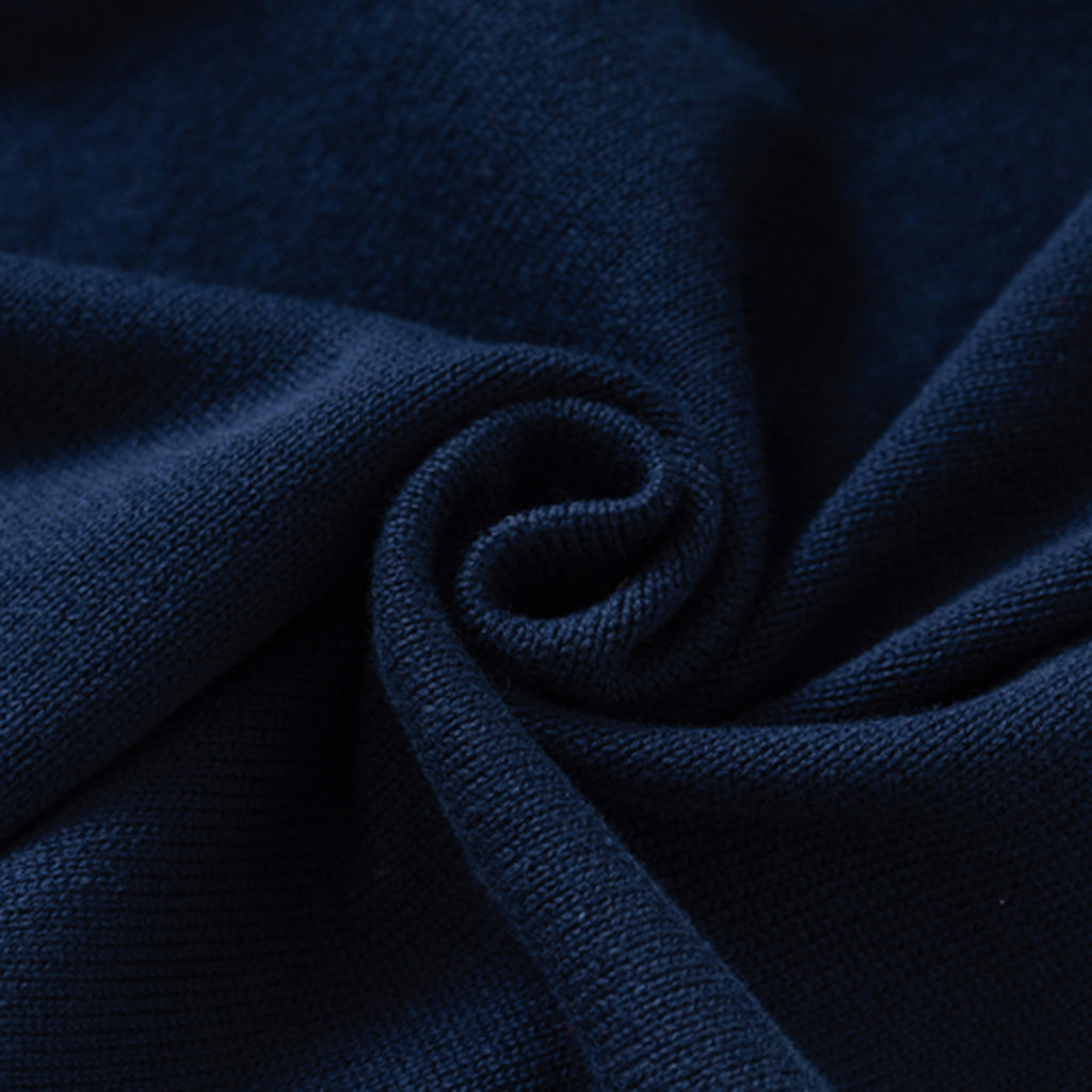 Boys Navy Blue Solid Long Sleeves Cardigan Sweaters & Cardigans