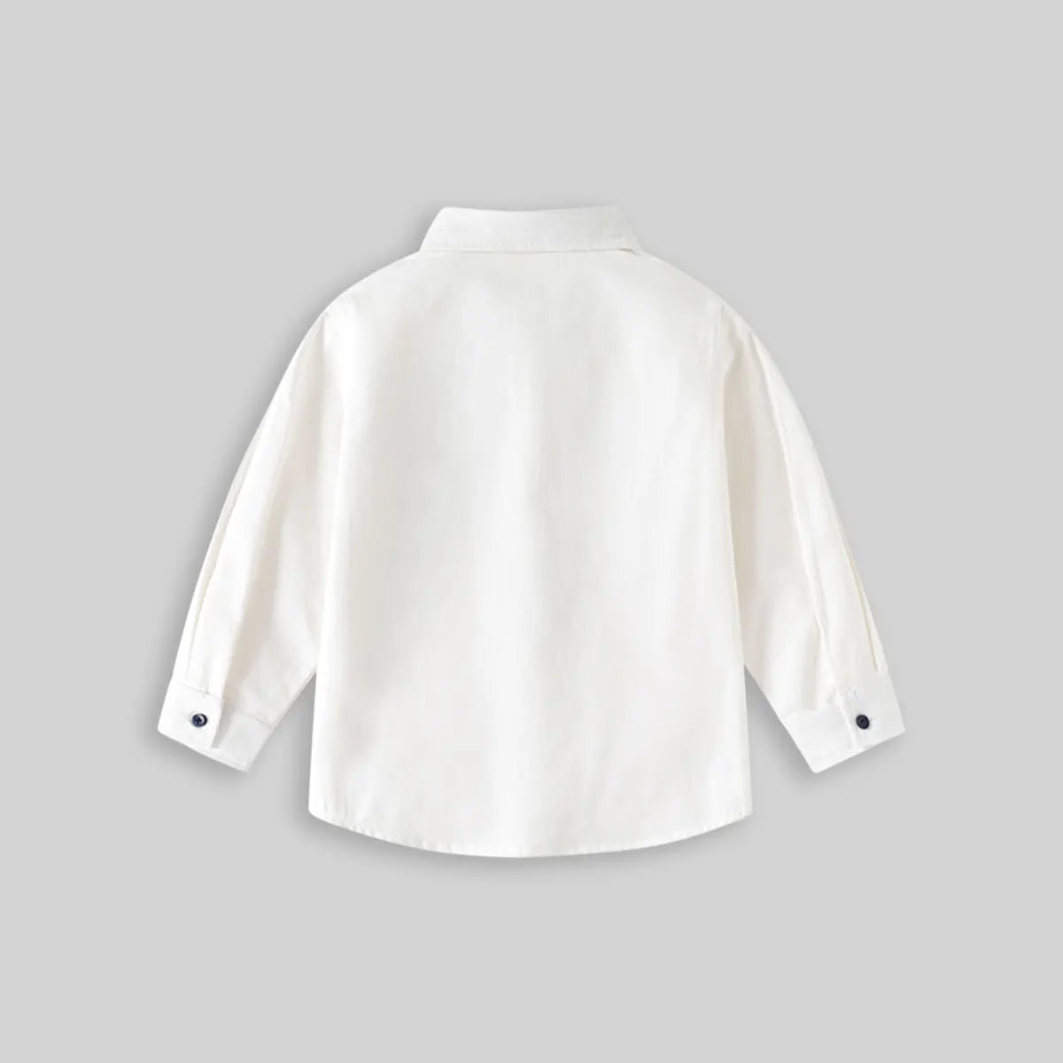 Boys White Long Sleeves Shirt With Attached Neck-tie Shirts