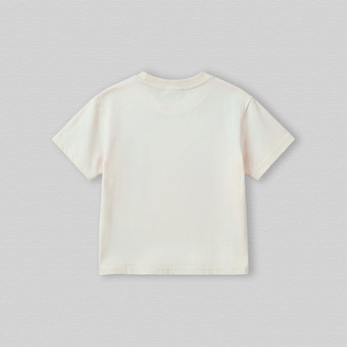 Boys Off White Short Sleeve Duck Applique Round Neck T-Shirt Tshirts