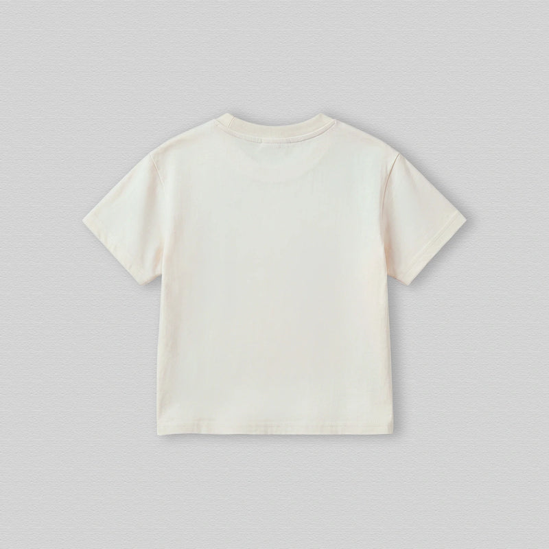 Boys Off White Short Sleeve Duck Applique Round Neck T-Shirt Tshirts