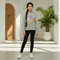 Girls Grey Bear Graphics Hoodie Sweatshirt Sweatshirts & Hoodies Grey 5-6 Y