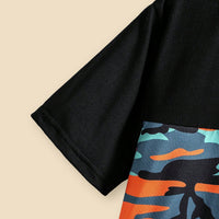 Boys Black Camouflage Printed Short Sleeves T-Shirt With Shorts Set 2 pc. Sets