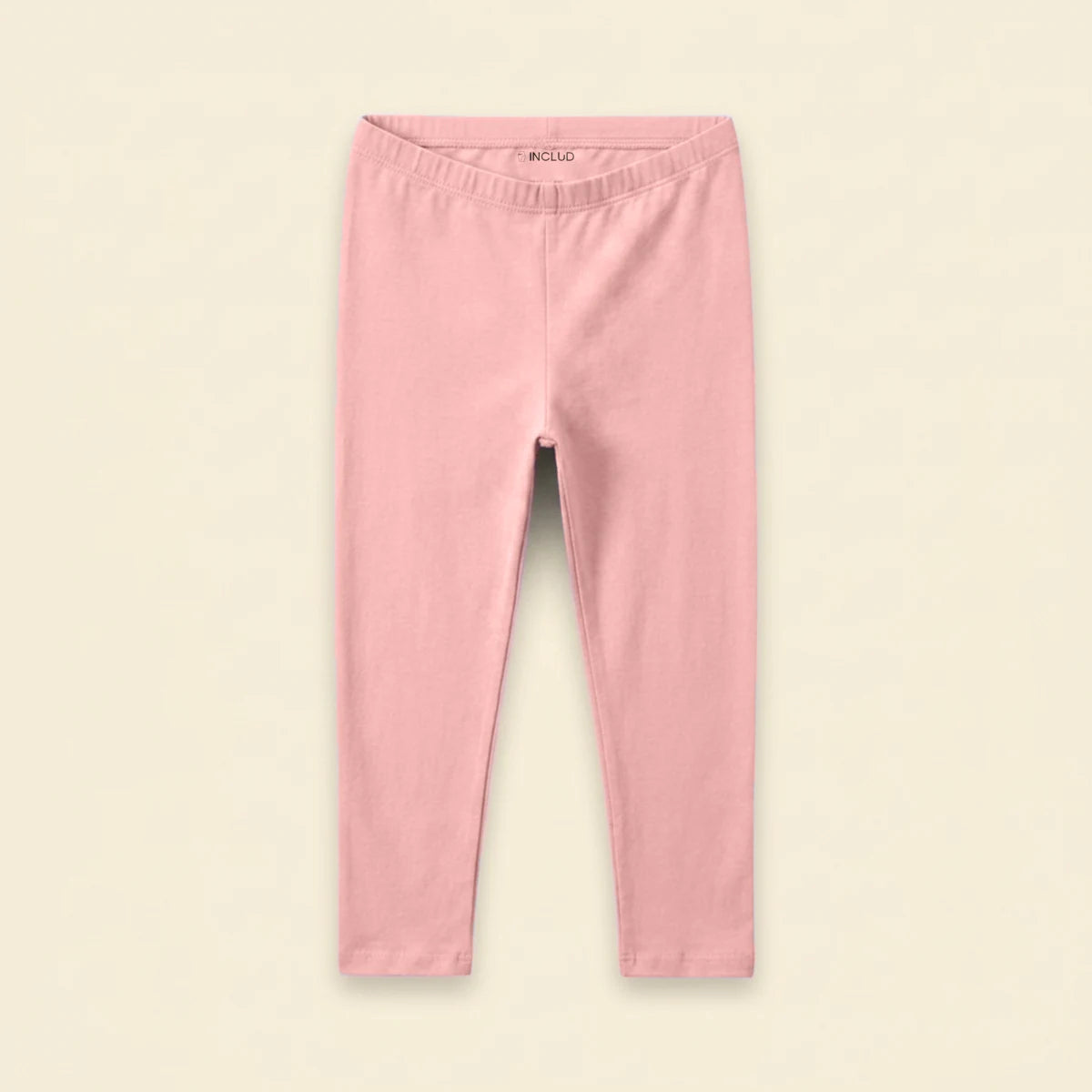 Girls Pink Solid Ankle Length Leggings Leggings & Tights