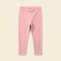 Girls Pink Solid Ankle Length Leggings Leggings & Tights