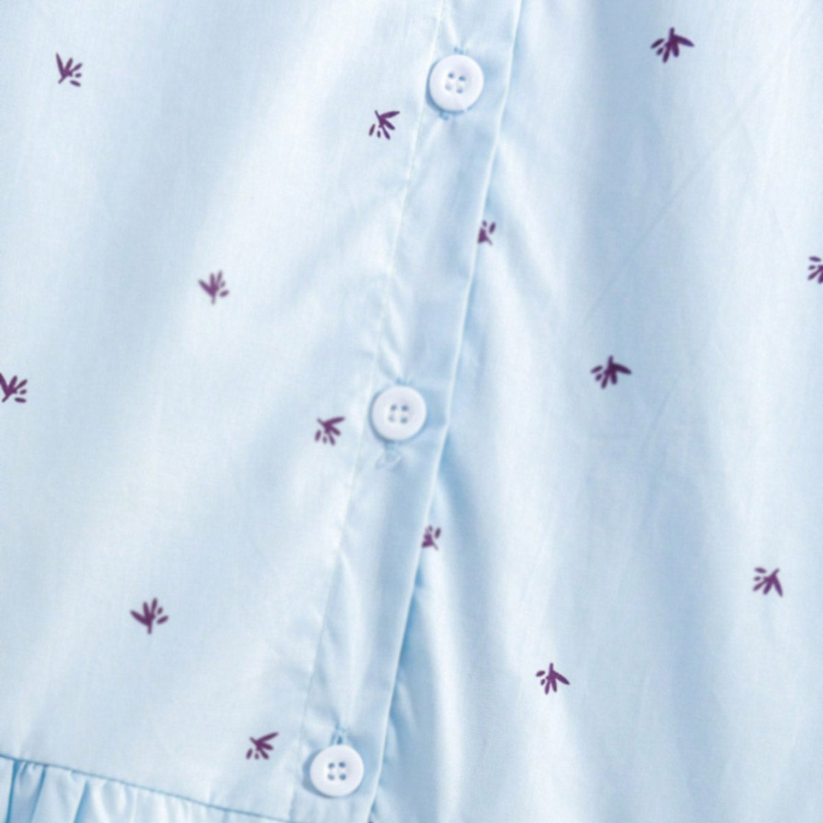 Girls Light Blue Ditsy Print A-line Shirt Dress Casual Dresses