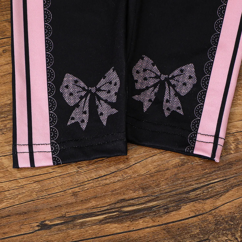 Girls Pink Alphanumeric Printed Long Sleeves Sweatshirt With Pant Sets Sets
