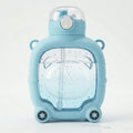 Kids Sky Blue Bear Cartoon Straw Water Bottle Trending Accessories Turquoise Blue Onesize