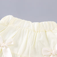 Girls Pink Cat Appliqued Flutter Sleeves Top With Balloon Shorts Set 2 pc. Sets