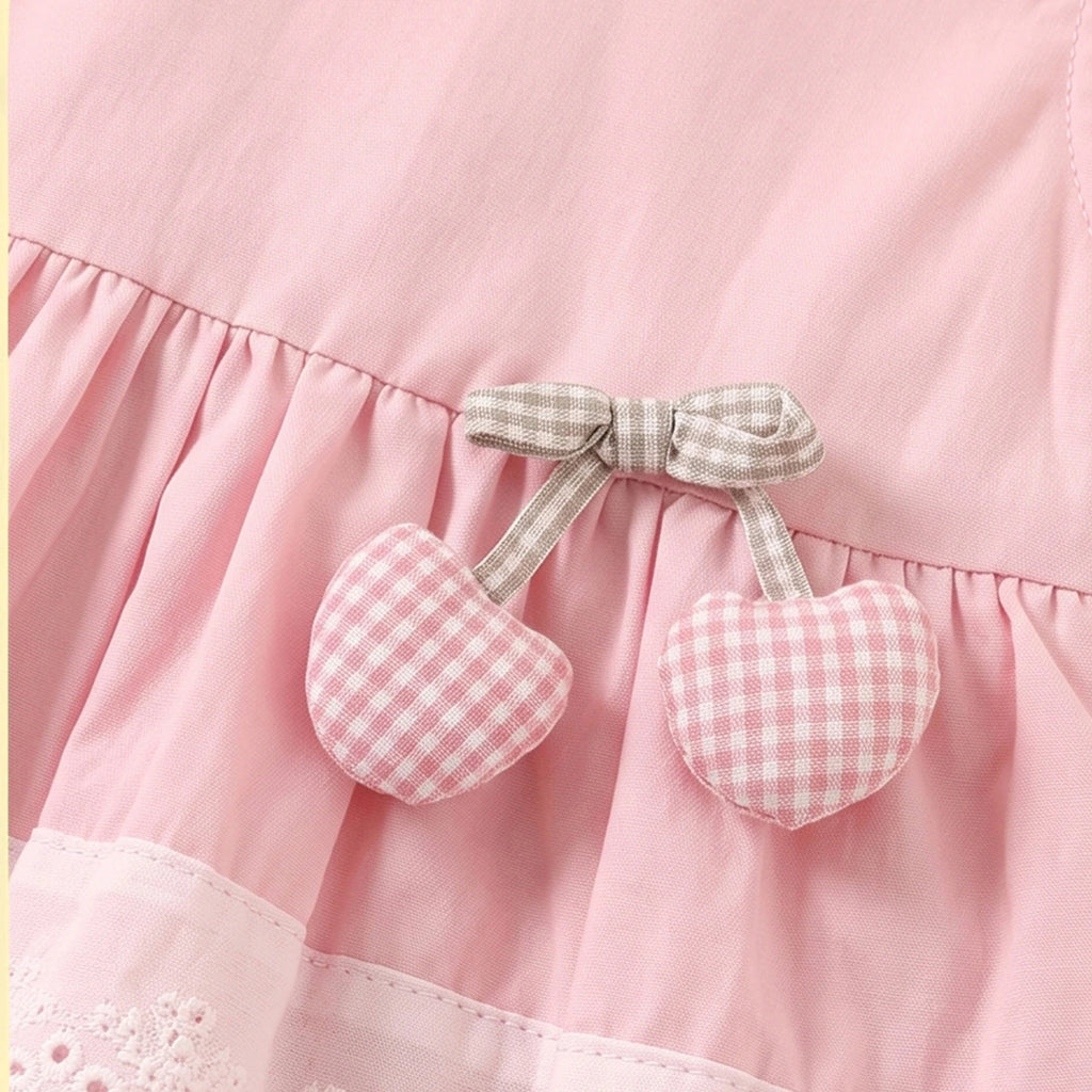 Girls Pink Cherry Applique Sleeveless Top with Pants Sets 2 pc. Sets