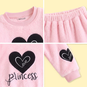 Girls Light Pink Typographic Sweatshirt & Pants Sets 2 pc. Sets
