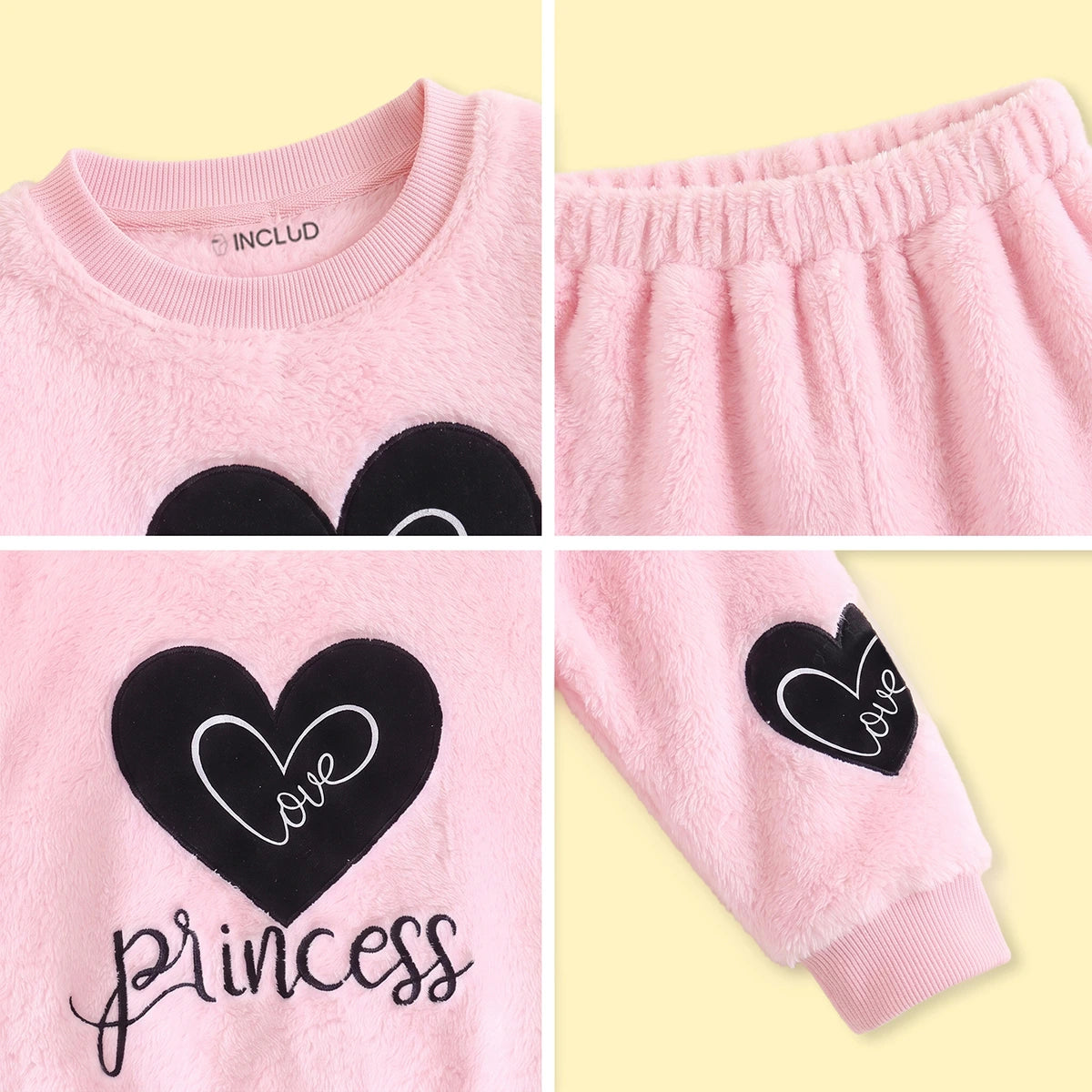 Girls Light Pink Typographic Sweatshirt & Pants Sets 2 pc. Sets