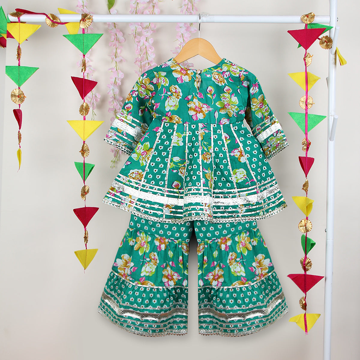 Girls Bandhani Printed Sharara Set Ethnic Gift Hamper Ethnicwear Girls