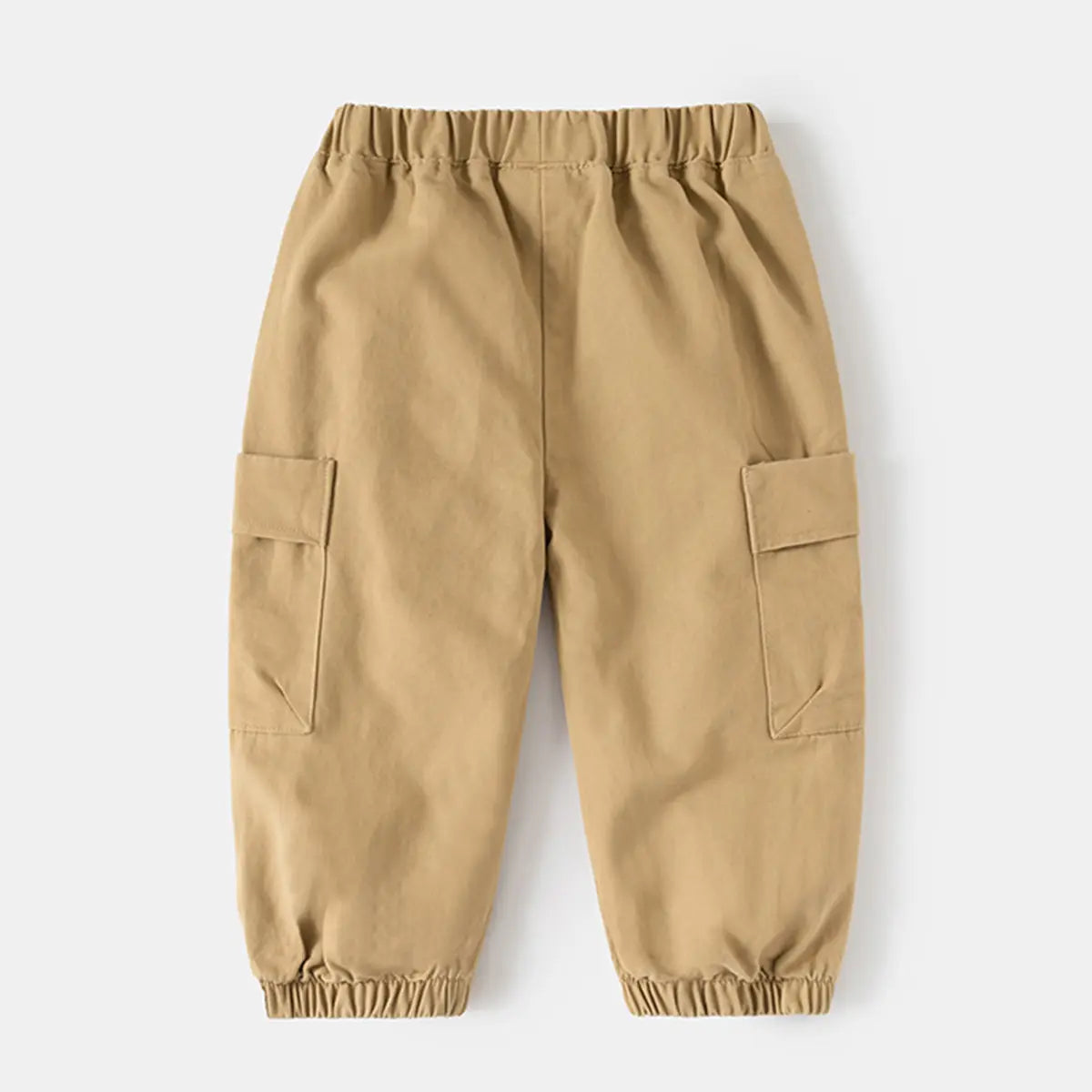 Boys Khaki Utility Cargo Pants With Elasticated Waist Band Pants