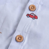 Boys Light Blue Graphic Long Sleeve Shirt Shirts