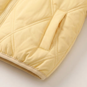 Girls Yellow Long Sleeve Hooded Puffer Jacket Coats & Jackets