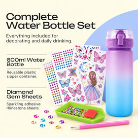 KolorFish DIY Style 600ml Water Bottle for Kids, Age 2 Years Plus - Sipper Bottle Trending Accessories