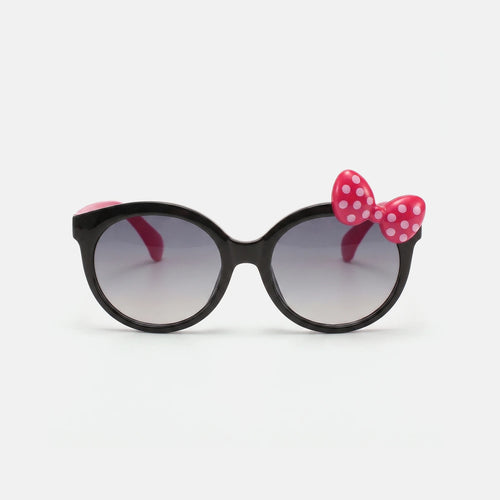 Girls Black Polka Dot Bow Round Sunglasses Sunglasses