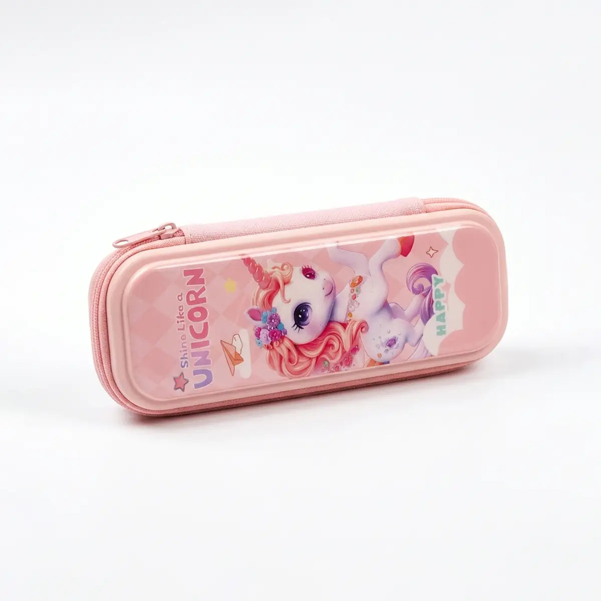 Unicorn Cartoon Hard Shell Pencil Case Peach Color Trending Accessories Peach Onesize